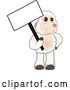 Vector Illustration of a Cartoon Lamb Mascot Holding a Blank Sign by Mascot Junction