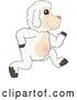 Vector Illustration of a Cartoon Lamb Mascot Running to the Right by Mascot Junction
