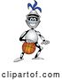 Vector Illustration of a Cartoon Lancer Mascot Dribbling a Basketball by Mascot Junction