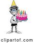 Vector Illustration of a Cartoon Lancer Mascot Holding a Birthday Cake by Mascot Junction