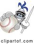 Vector Illustration of a Cartoon Lancer Mascot Holding up a Lance and Baseball by Mascot Junction