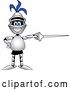 Vector Illustration of a Cartoon Lancer Mascot Pointing with a Lance by Mascot Junction