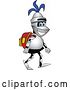 Vector Illustration of a Cartoon Lancer Mascot Student Walking with a Backpack by Mascot Junction