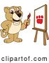 Vector Illustration of a Cartoon Lion Cub School Mascot Painting by Mascot Junction