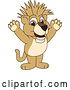 Vector Illustration of a Cartoon Lion Cub School Mascot with a Mohawk by Mascot Junction