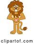 Vector Illustration of a Cartoon Lion Mascot Holding a Heart, Symbolizing Compassion by Mascot Junction