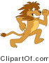 Vector Illustration of a Cartoon Lion Mascot Running by Mascot Junction