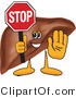 Vector Illustration of a Cartoon Liver Mascot Holding a Stop Sign by Mascot Junction