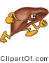 Vector Illustration of a Cartoon Liver Mascot Running by Mascot Junction