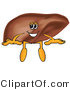 Vector Illustration of a Cartoon Liver Mascot Sitting on a Blank Sign by Mascot Junction