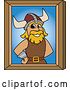 Vector Illustration of a Cartoon Male Viking School Mascot Portrait by Mascot Junction