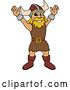 Vector Illustration of a Cartoon Male Viking School Mascot Welcoming by Mascot Junction