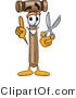 Vector Illustration of a Cartoon Mallet Mascot Holding a Pair of Scissors by Mascot Junction