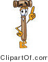 Vector Illustration of a Cartoon Mallet Mascot Pointing Upwards by Mascot Junction