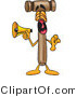 Vector Illustration of a Cartoon Mallet Mascot Screaming into a Megaphone by Mascot Junction