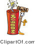 Vector Illustration of a Cartoon Mallet Mascot Standing with a Lit Stick of Dynamite by Mascot Junction