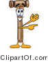 Vector Illustration of a Cartoon Mallet Mascot Waving and Pointing by Mascot Junction