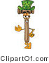 Vector Illustration of a Cartoon Mallet Mascot Wearing a Saint Patricks Day Hat with a Clover on It by Mascot Junction