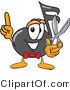 Vector Illustration of a Cartoon Music Note Mascot Holding a Pair of Scissors by Mascot Junction