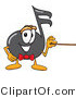 Vector Illustration of a Cartoon Music Note Mascot Holding a Pointer Stick by Mascot Junction