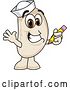 Vector Illustration of a Cartoon Navy Bean Mascot Holding a Pencil by Mascot Junction