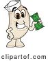 Vector Illustration of a Cartoon Navy Bean Mascot Holding Cash by Mascot Junction