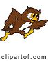 Vector Illustration of a Cartoon Owl School Mascot Running by Mascot Junction