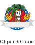 Vector Illustration of a Cartoon Palm Tree Mascot on an American Business Logo by Mascot Junction