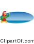Vector Illustration of a Cartoon Parrot Mascot Blue Sea Logo by Mascot Junction