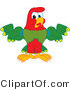 Vector Illustration of a Cartoon Parrot Mascot Flexing by Mascot Junction