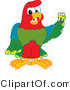 Vector Illustration of a Cartoon Parrot Mascot Holding a Missing Tooth by Mascot Junction