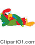 Vector Illustration of a Cartoon Parrot Mascot Resting by Mascot Junction