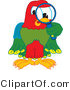 Vector Illustration of a Cartoon Parrot Mascot Using a Magnifying Glass by Mascot Junction