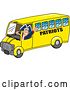 Vector Illustration of a Cartoon Patriot Mascot Driving a School Bus by Mascot Junction