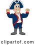 Vector Illustration of a Cartoon Patriot Mascot Flexing by Mascot Junction