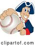 Vector Illustration of a Cartoon Patriot Mascot Grabbing a Baseball by Mascot Junction