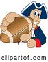 Vector Illustration of a Cartoon Patriot Mascot Grabbing a Football by Mascot Junction