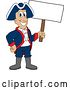 Vector Illustration of a Cartoon Patriot Mascot Holding a Blank Sign by Mascot Junction