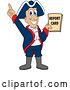 Vector Illustration of a Cartoon Patriot Mascot Holding a Report Card by Mascot Junction