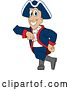 Vector Illustration of a Cartoon Patriot Mascot Leaning by Mascot Junction