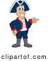 Vector Illustration of a Cartoon Patriot Mascot Pointing by Mascot Junction