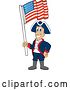 Vector Illustration of a Cartoon Patriot Mascot Waving an American Flag by Mascot Junction