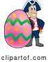 Vector Illustration of a Cartoon Patriot Mascot with an Easter Egg by Mascot Junction