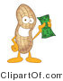 Vector Illustration of a Cartoon Peanut Mascot Holding Cash by Mascot Junction