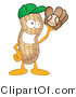 Vector Illustration of a Cartoon Peanut Mascot Playing Baseball by Mascot Junction