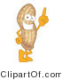 Vector Illustration of a Cartoon Peanut Mascot Pointing Upwards by Mascot Junction