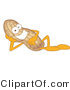 Vector Illustration of a Cartoon Peanut Mascot Reclined by Mascot Junction