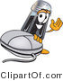 Vector Illustration of a Cartoon Pepper Shaker Mascot with a Computer Mouse by Mascot Junction