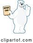 Vector Illustration of a Cartoon Polar Bear School Mascot Holding a Report Card by Mascot Junction