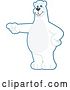 Vector Illustration of a Cartoon Polar Bear School Mascot Pointing by Mascot Junction